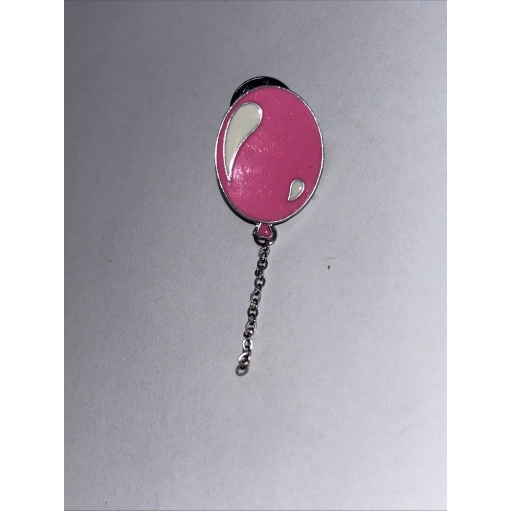 Pink Balloon Enamel  Metal Chain Cute Party Pin Badge Button Lapel
